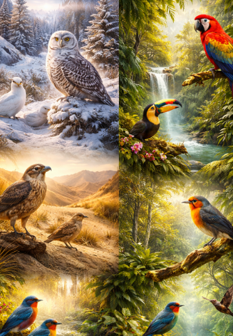 الإعجاز في أشكال الطيور وألوانها